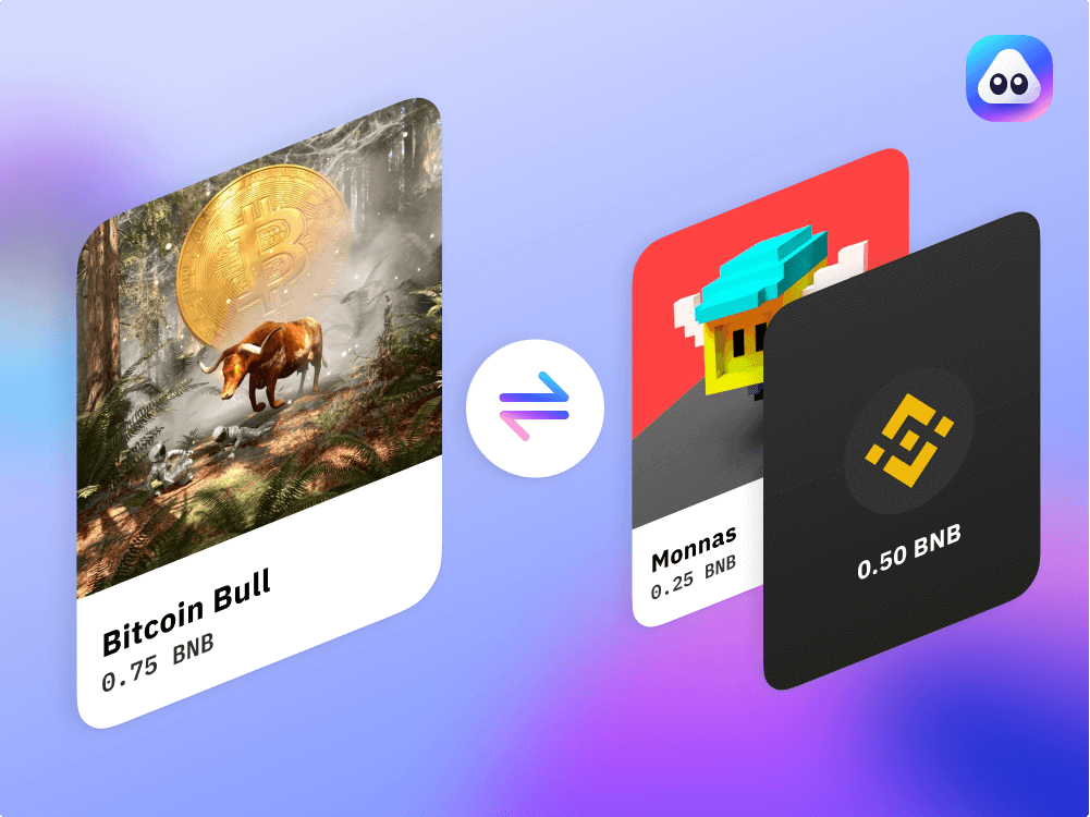 Exchange NFTs for other NFTs and crypto