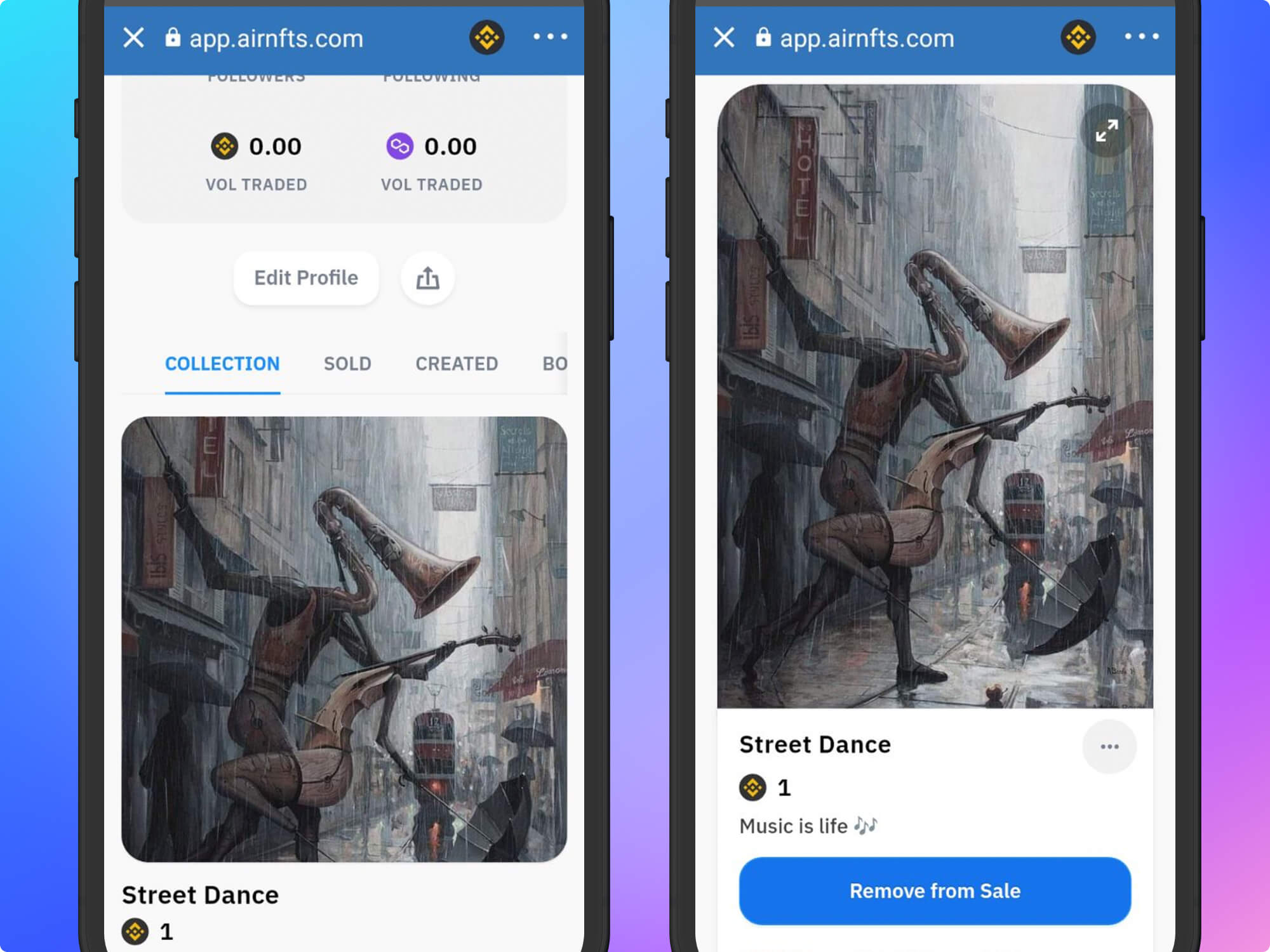 Auction an NFT on the AirNFTs NFT marketplace : Step 3