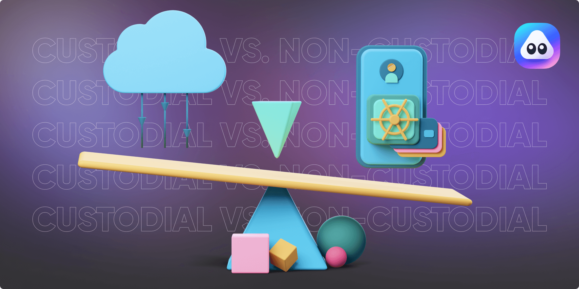 illustration of the difference between Custodial & Non-custodial NFT marketplace