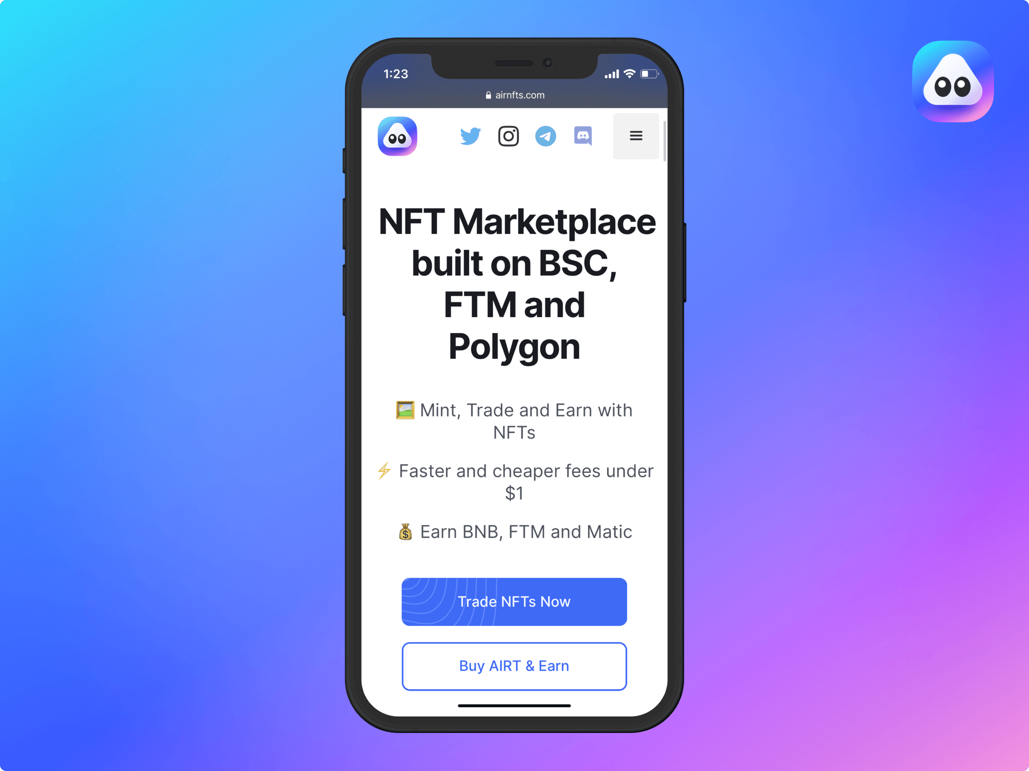 Trading NFTs on AirNFTs webApp