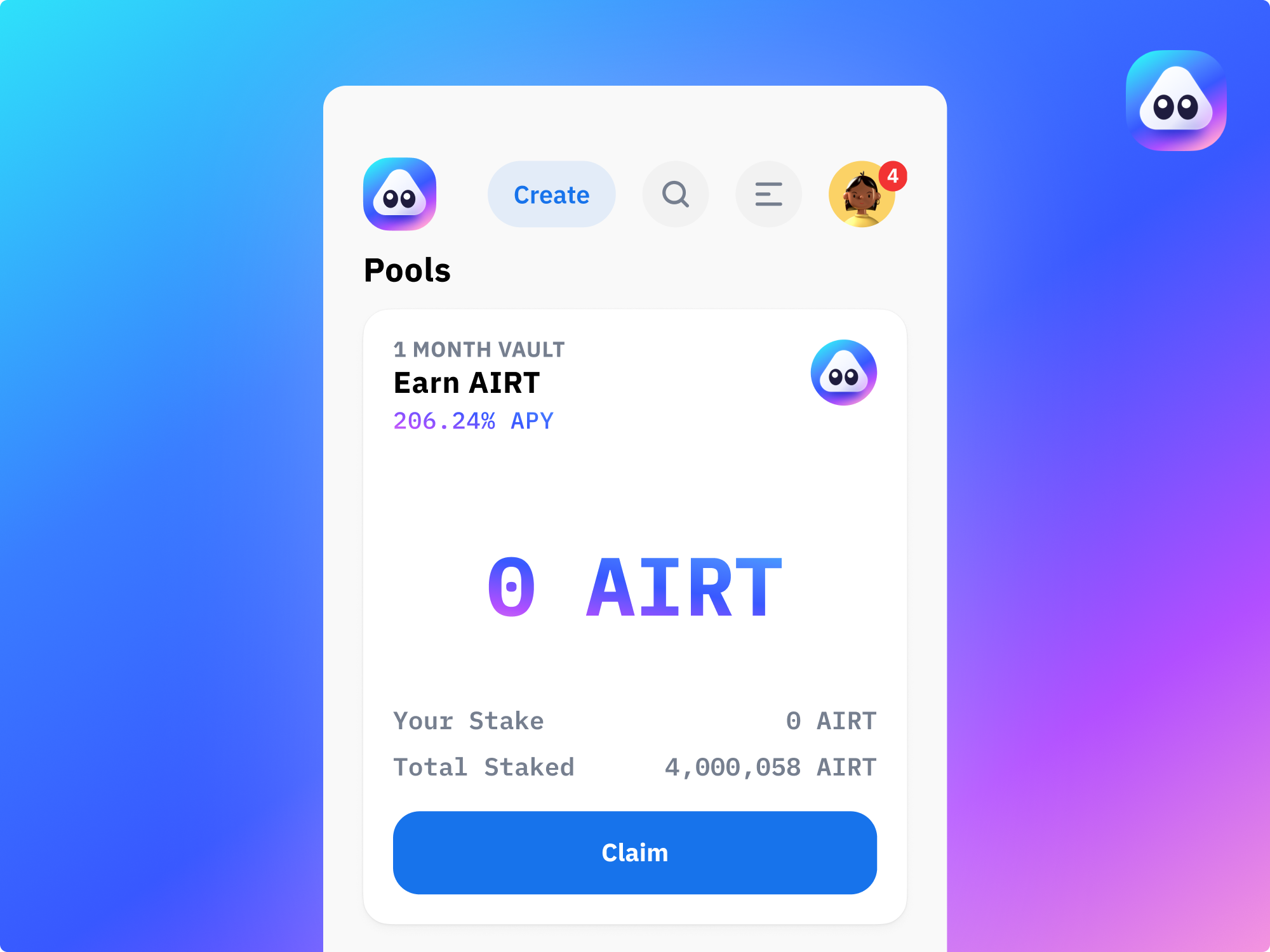 Stake AIRT : Step 1