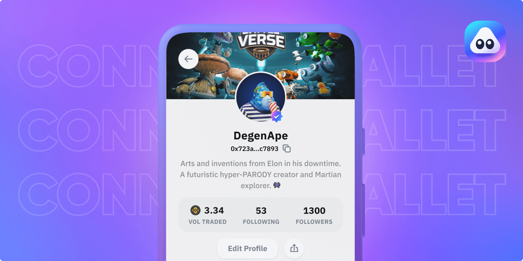 AirNFTs app user profile screen