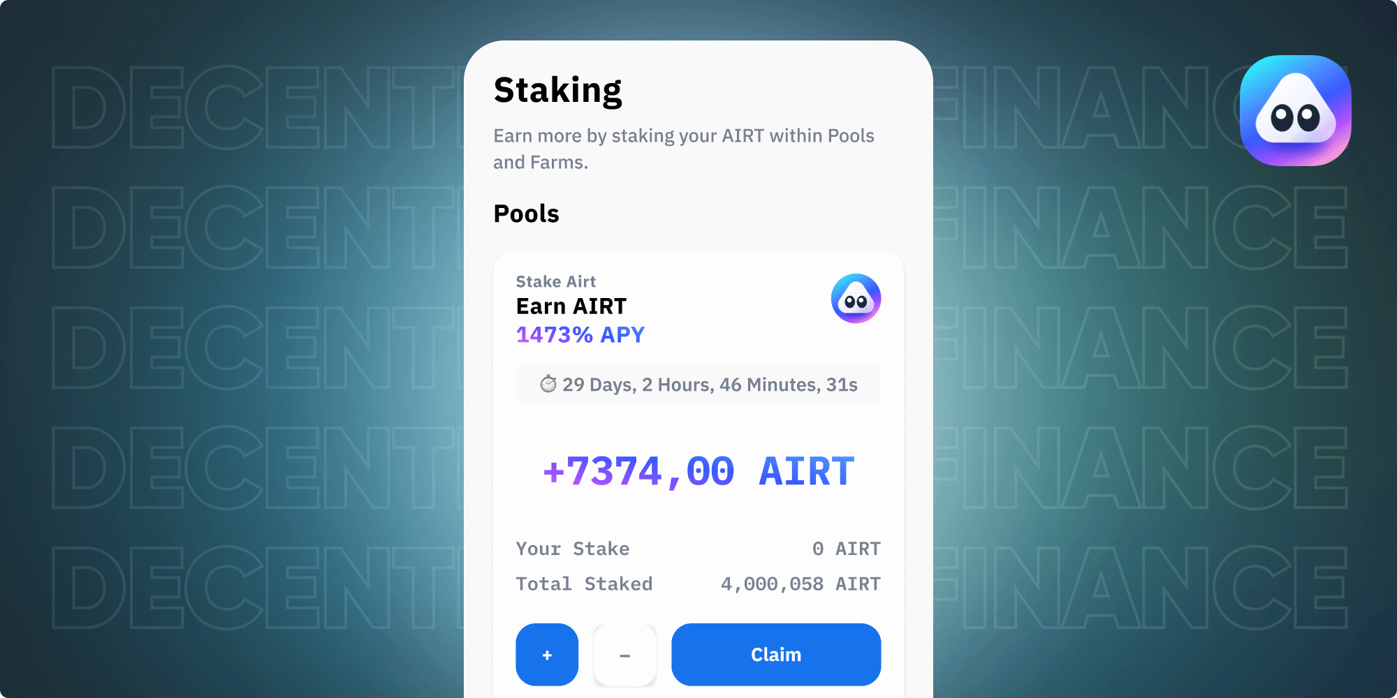 Airnfts DeFi page